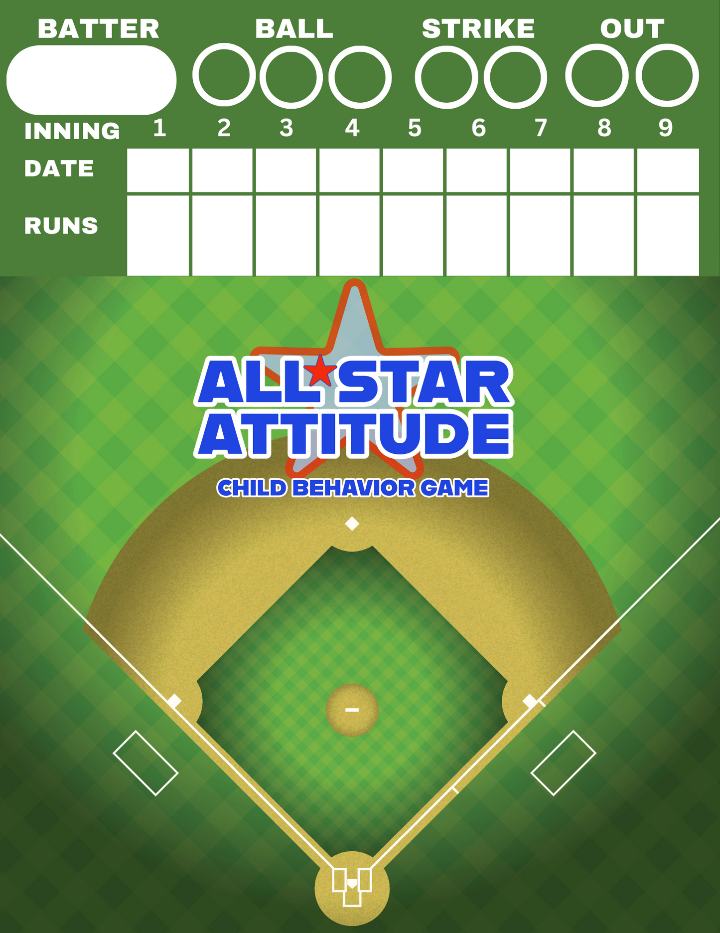 AllStar Attitude Child Behavior Game Kit Softball Edition