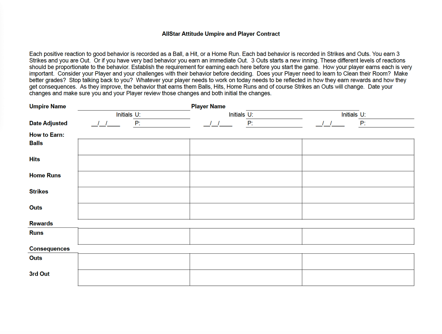 AllStar Attitude Child Behavior Game Kit Softball Edition