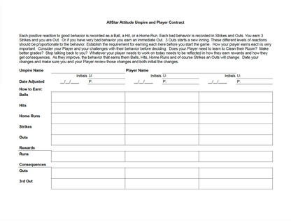 AllStar Attitude Child Behavior Game Kit Softball Edition